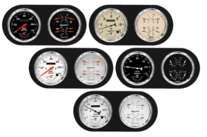 1938 Dodge Car Aluminum Gauge Panel AutoMeter Street Rod Series Gauges (Speedo/Tach)