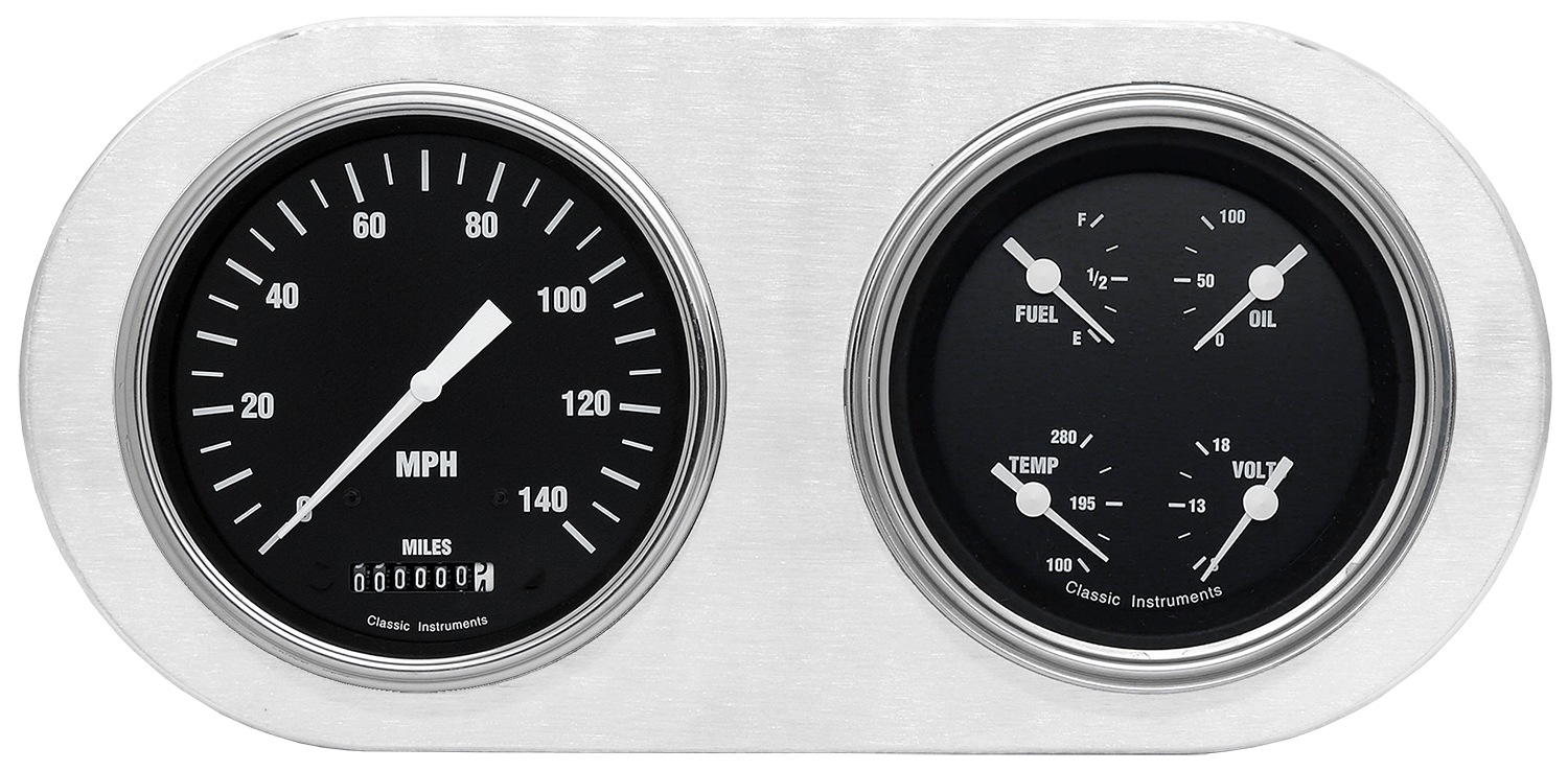 1938 Dodge Car Aluminum Gauge Panel w/ Classic Instruments Gauges - Image 6