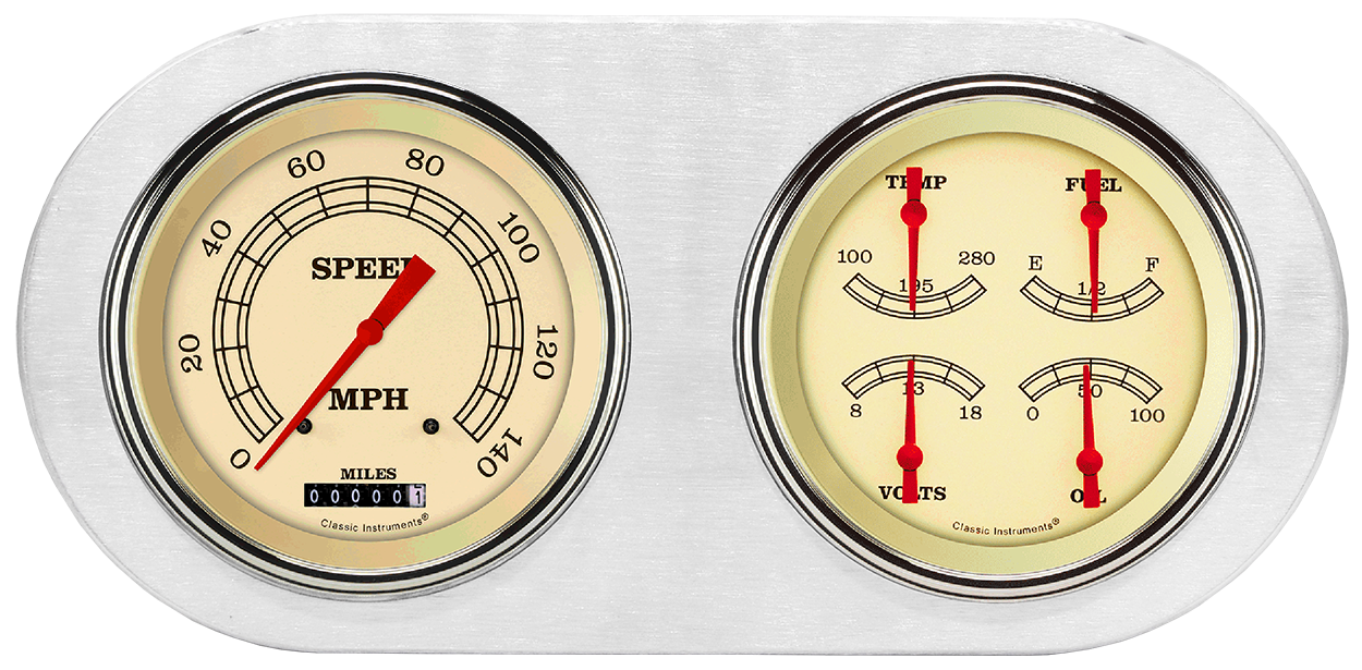 1938 Dodge Car Aluminum Gauge Panel w/ Classic Instruments Gauges - Image 7