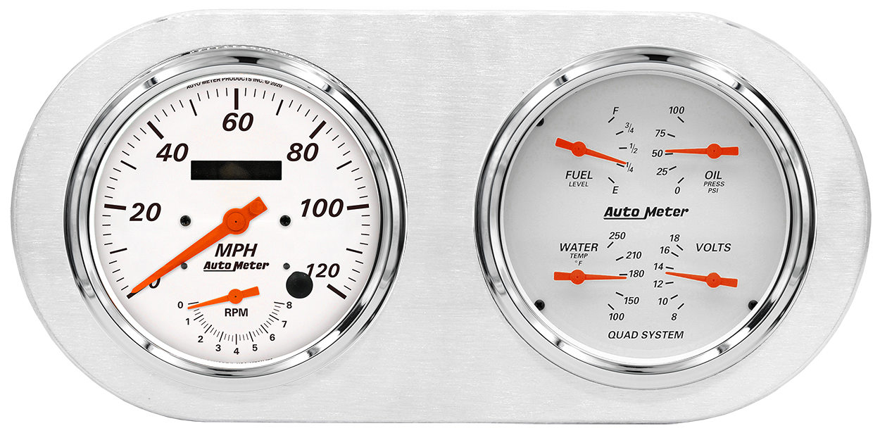 1938 Dodge Car Aluminum Gauge Panel AutoMeter Street Rod Series Gauges (Speedo/Tach) - Image 12