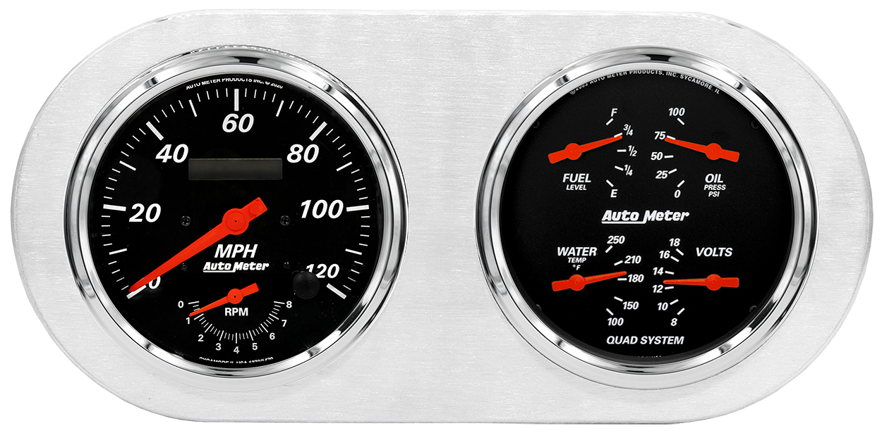 1938 Dodge Car Aluminum Gauge Panel AutoMeter Street Rod Series Gauges (Speedo/Tach) - Image 11