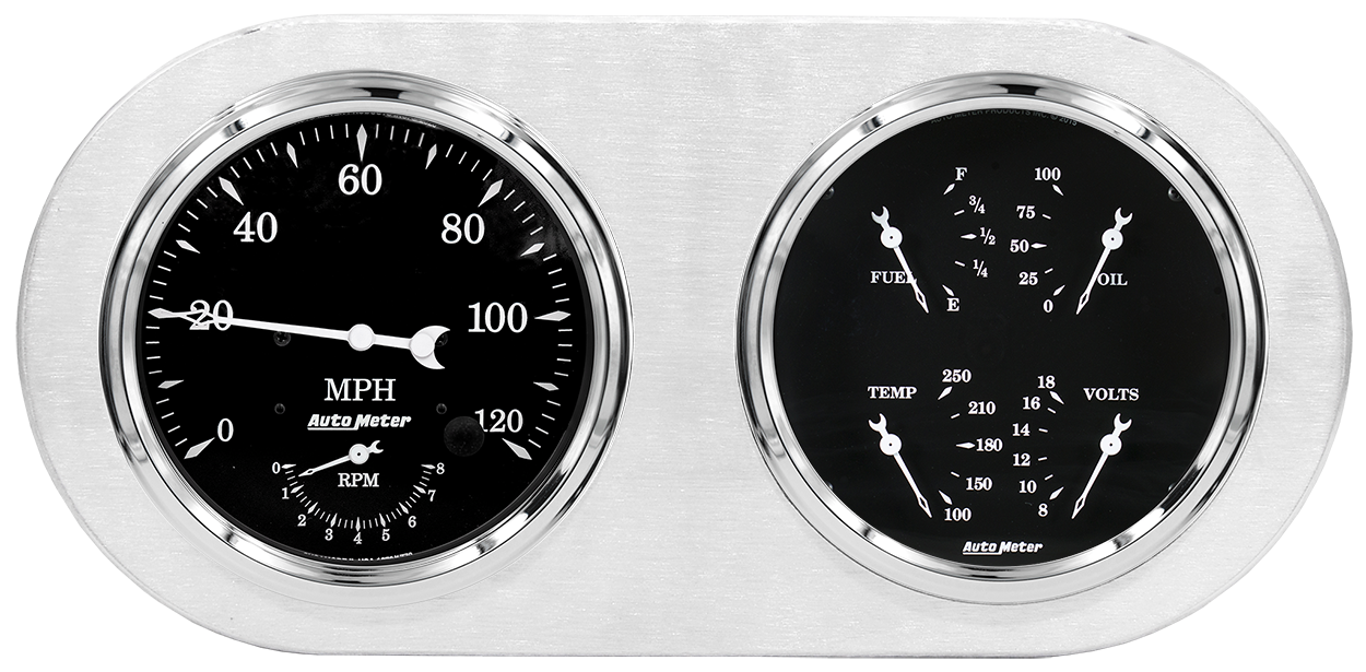 1938 Dodge Car Aluminum Gauge Panel AutoMeter Street Rod Series Gauges (Speedo/Tach) - Image 8