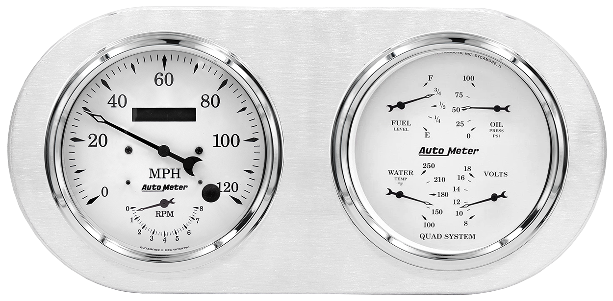 1938 Dodge Car Aluminum Gauge Panel AutoMeter Street Rod Series Gauges (Speedo/Tach) - Image 10