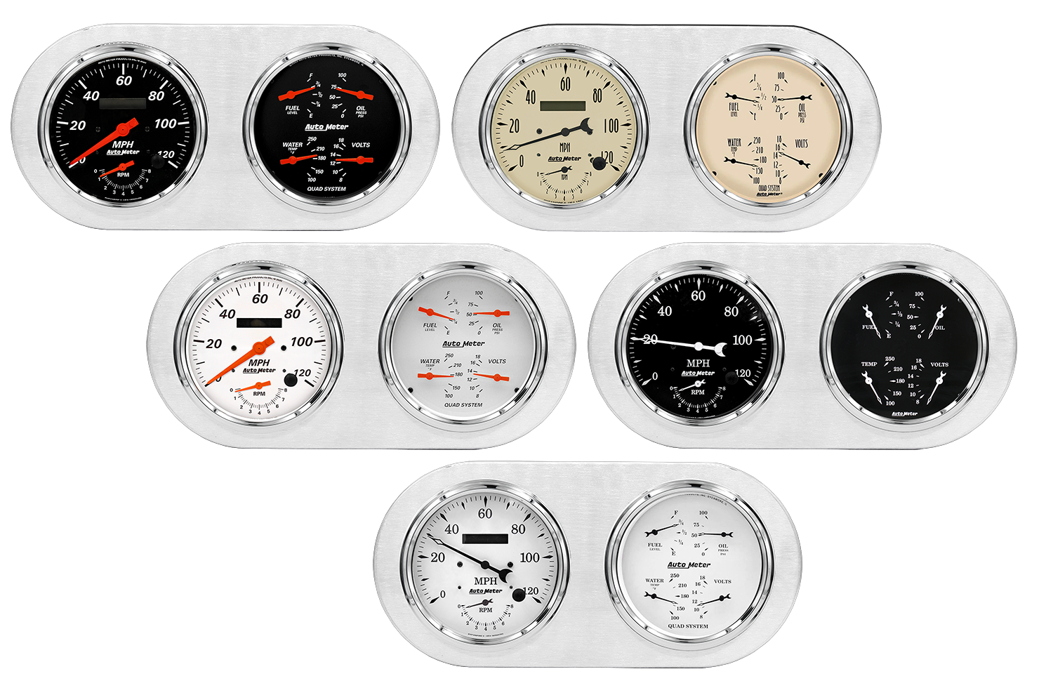 1938 Dodge Car Aluminum Gauge Panel AutoMeter Street Rod Series Gauges (Speedo/Tach) - Image 7
