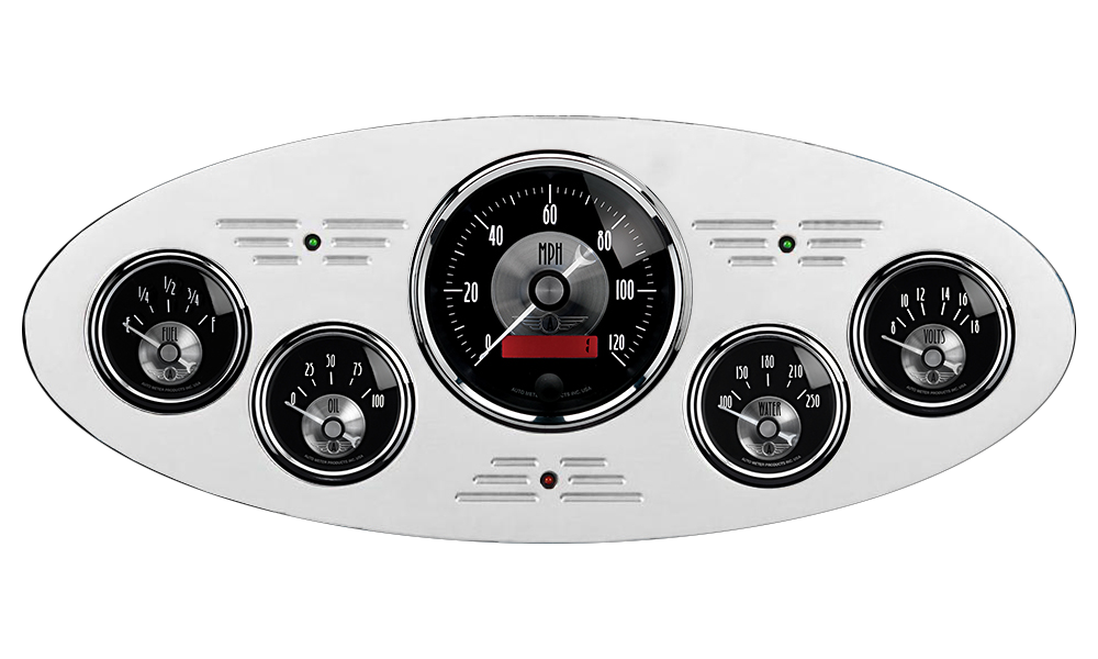 1933-1934 Plymouth Car Billet Aluminum 5 Gauge Panel w/ Auto Meter Prestige Series