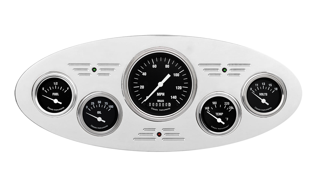 1933-1934 Plymouth Aluminum Gauge Panel w/ Classic Instruments Gauges - Image 2