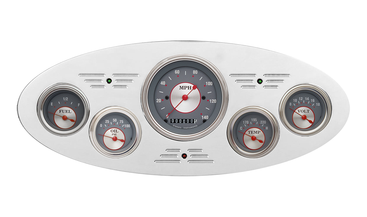 1933-1934 Plymouth Aluminum Gauge Panel w/ Classic Instruments Gauges - Image 3