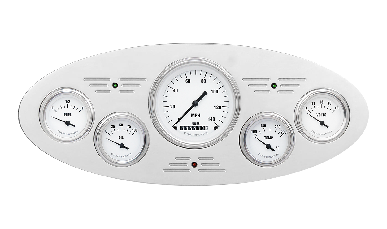 1933-1934 Plymouth Aluminum Gauge Panel w/ Classic Instruments Gauges - Image 4
