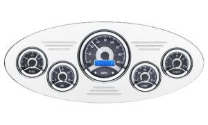 1933-1934 Plymouth Billet Aluminum Gauge Panel w/ Dakota Digital VHX-1050 Black Alloy Gauges