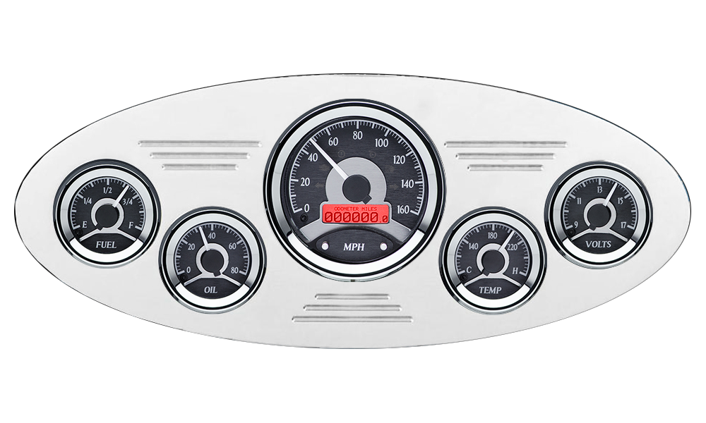 1933-1934 Plymouth Billet Aluminum Gauge Panel w/ Dakota Digital VHX-1050 Black Alloy Gauges - Image 6