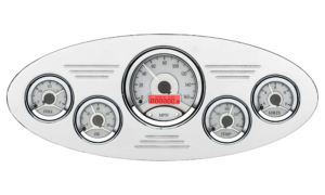 1933-1934 Plymouth Billet Aluminum Gauge Panel w/ Dakota Digital VHX-1050 Silver Alloy Gauges