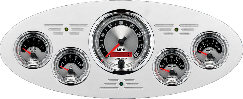 1933-1934 Plymouth Aluminum Dash Insert w/ Auto Meter American Muscle Gauges