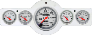 1941-1948 Pontiac Car Billet Aluminum Gauge Panel w/ Ultra-Lite gauges