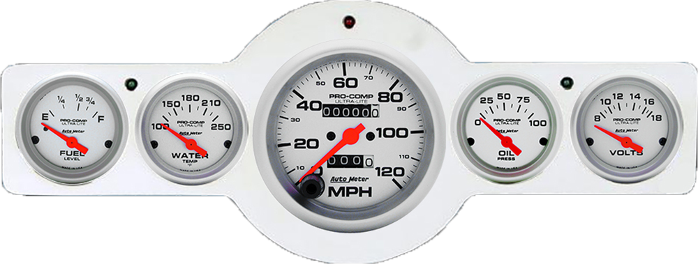 1941-1948 Pontiac Car Billet Aluminum Gauge Panel w/ Ultra-Lite gauges