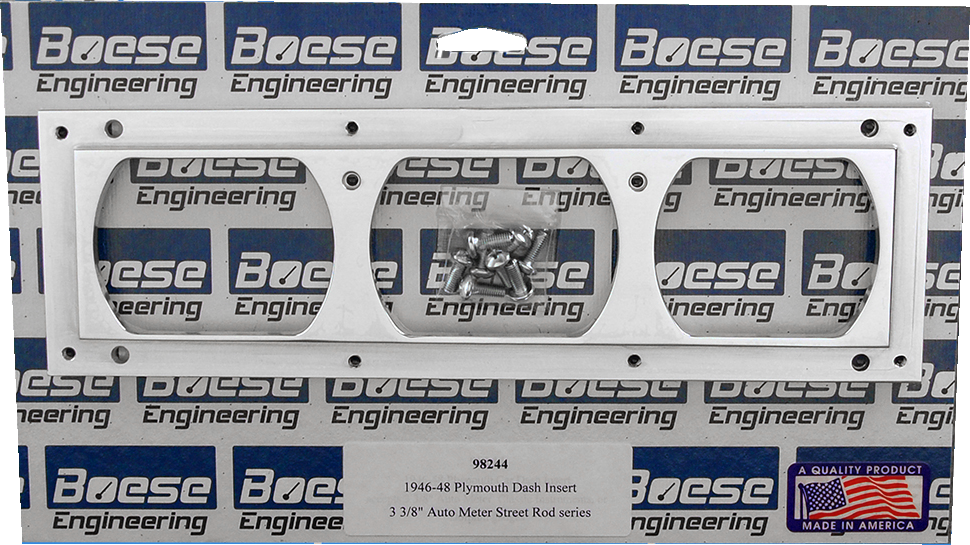 1946-1948 Plymouth Car 3 Gauge Aluminum Gauge Panels for 3 3/8" Auto Meter Street Rod