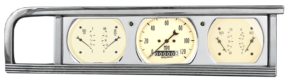 1946-1948 Plymouth 3 Gauge Panel w/ AutoMeter Street Rod Series Gauges - Image 7