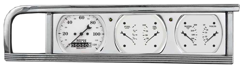 1946-1948 Plymouth 3 Gauge Panel w/ AutoMeter Street Rod Series Gauges - Image 5