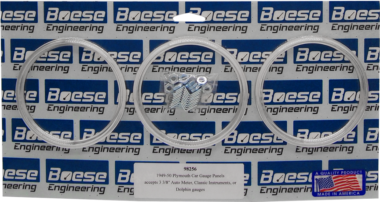 1949-1950 Plymouth Car 3 Gauge Aluminum Adapter Rings for 3 3/8" AutoMeter, Classic Instruments, or Dolphin