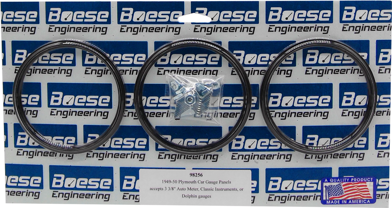 1949-1950 Plymouth Car 3 Gauge Aluminum Adapter Rings for 3 3/8" AutoMeter, Classic Instruments, or Dolphin - Image 2