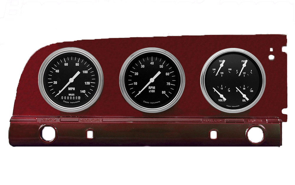 1949-1950 Plymouth Aluminum Adapter Rings w/ Classic Instruments Gauges - Image 3