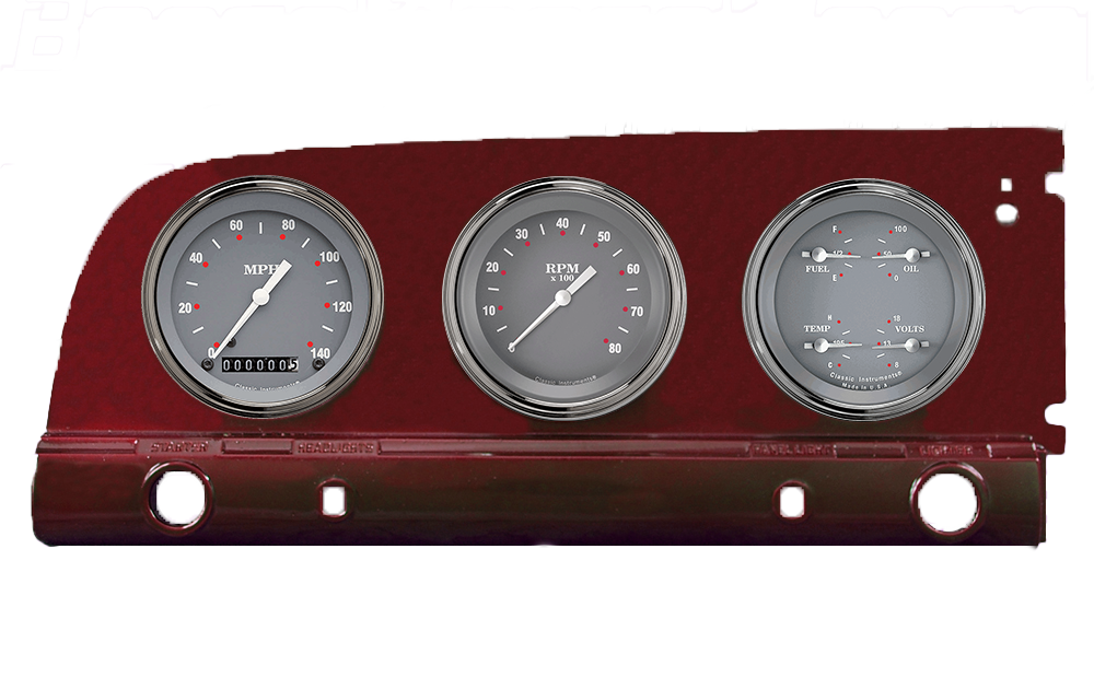 1949-1950 Plymouth Aluminum Adapter Rings w/ Classic Instruments Gauges - Image 2