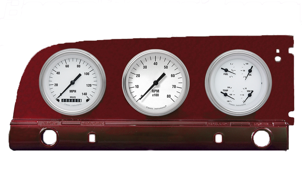 1949-1950 Plymouth Aluminum Adapter Rings w/ Classic Instruments Gauges - Image 4