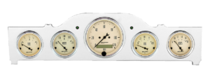 1951-1952 Plymouth Car Aluminum Gauge Panel w/ Auto Meter Antique Beige Gauges