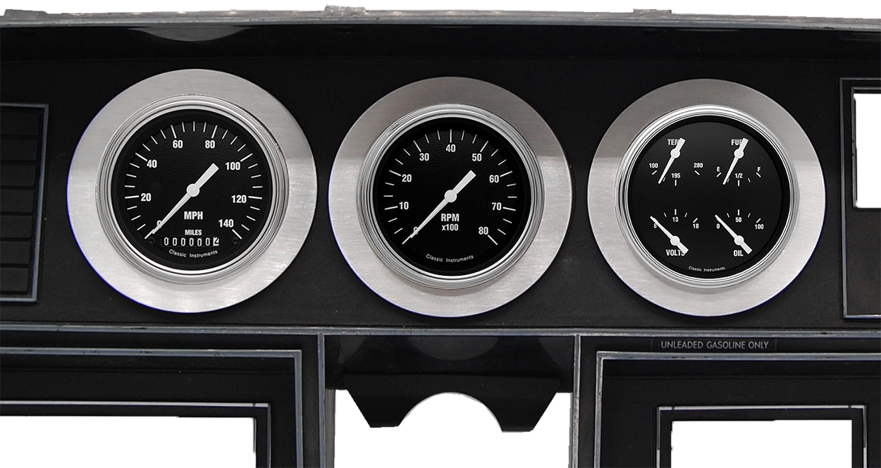 1981-1993 Dodge Ram Aluminum Adapter Rings w/ Classic Instruments Hot Rod Gauges - Image 2