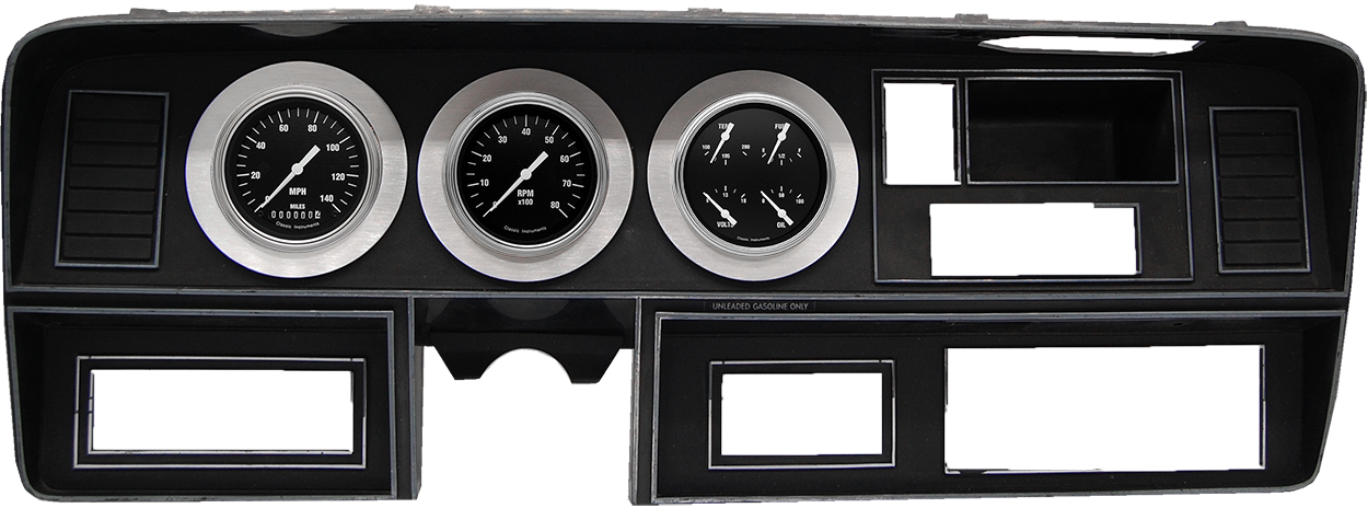 1981-1993 Dodge Ram Aluminum Adapter Rings w/ Classic Instruments Hot Rod Gauges