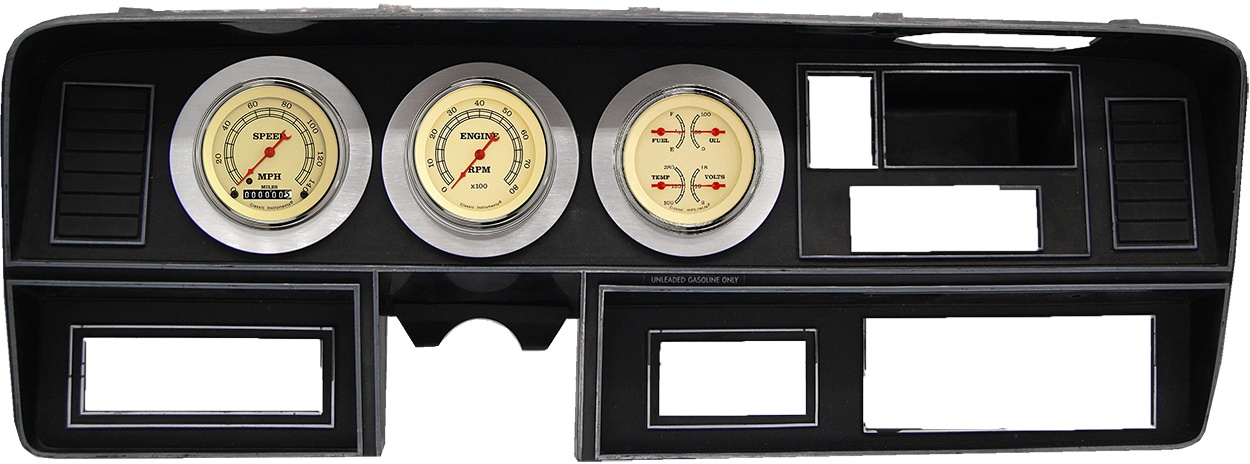 1981-1993 Dodge Ram Aluminum Adapter Rings w/ Classic Instruments Vintage Gauges