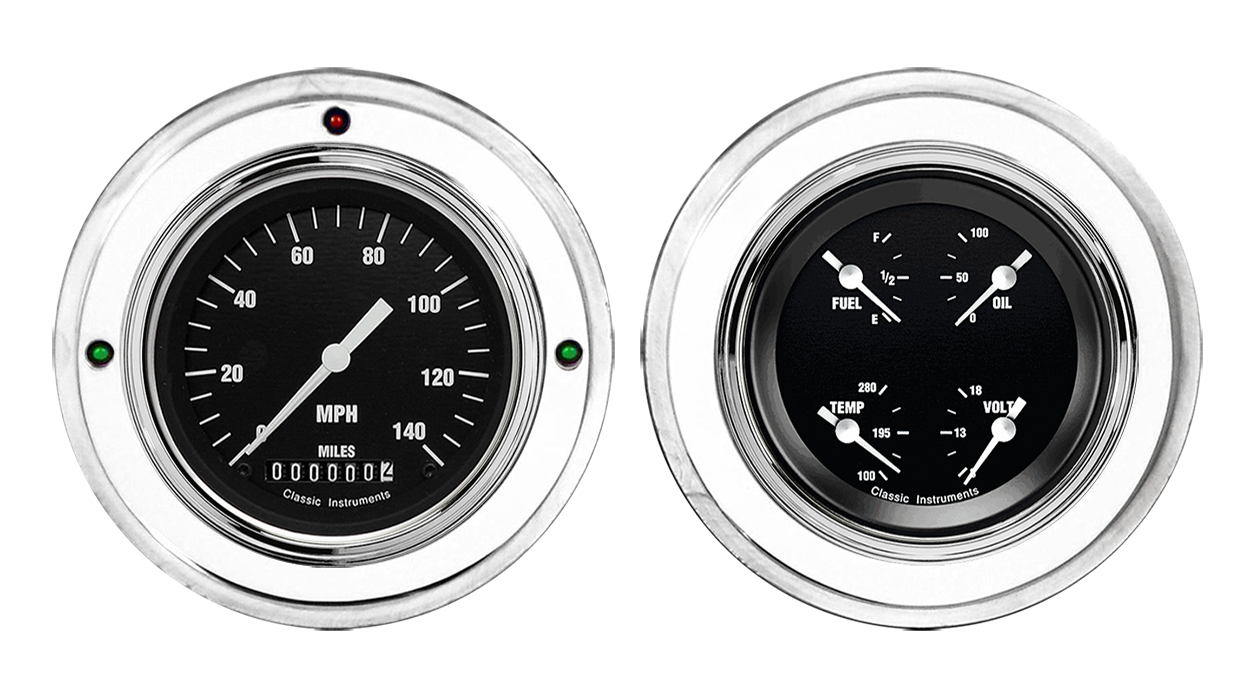1952-1955 Buick Aluminum Gauge Panels w/ Classic Instruments Hot Rod Gauges