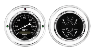 1952-1955 Buick Aluminum Gauge Panels w/ Auto Meter Old Tyme Black Gauges