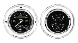 1952-1955 Buick Aluminum Gauge Panels w/ Auto Meter Old Tyme Black Gauges
