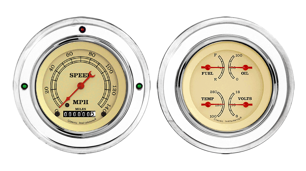 1952-1955 Buick Aluminum Gauge Panels w/ Classic Instruments Vintage Gauges