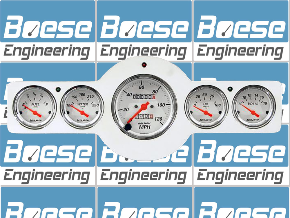 1941-1948 Pontiac Car Billet Aluminum Gauge Panel w/ Auto Meter Street Rod series gauges