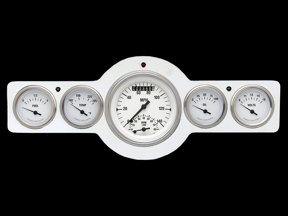 1941-1948 Pontiac Aluminum 5 Gauge Panel w/ Classic Instruments Gauges (Ultimate Speedometer)