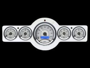 1941-1948 Pontiac Aluminum Gauge Panel w/ Dakota Digital VHX-1050 Silver Alloy Gauges