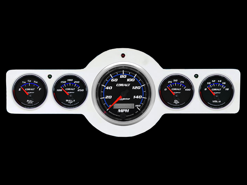 1941-1948 Pontiac Aluminum Gauge Panel w/ Auto Meter Cobalt Gauges