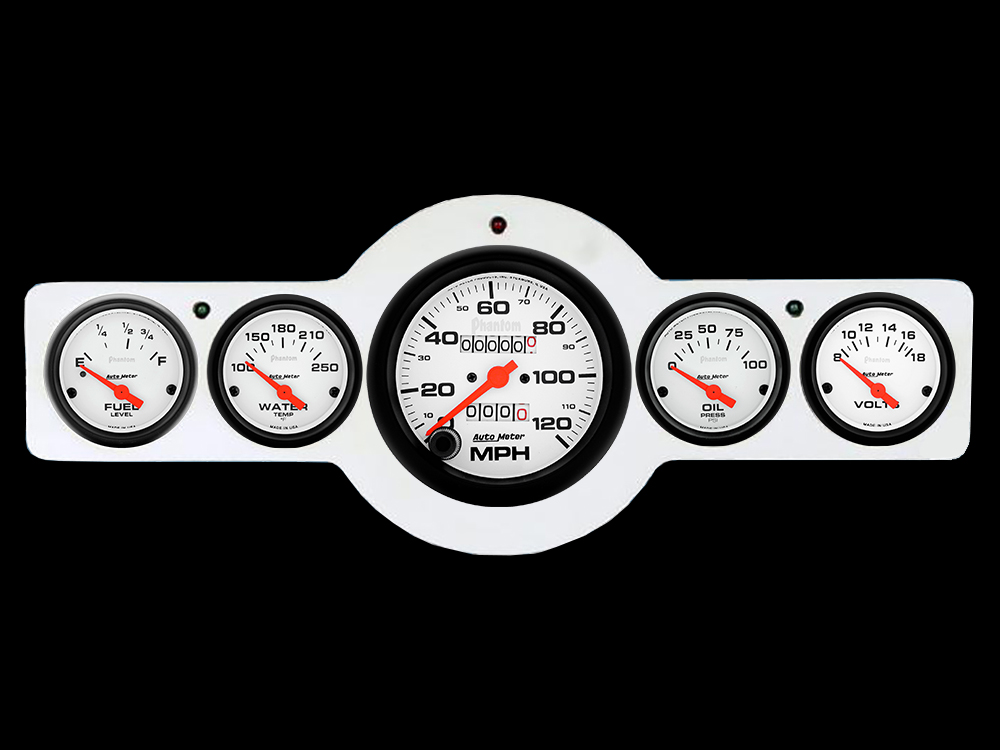 1941-1948 Pontiac Car Billet Aluminum Gauge Panel w/ Auto Meter Phantom gauges