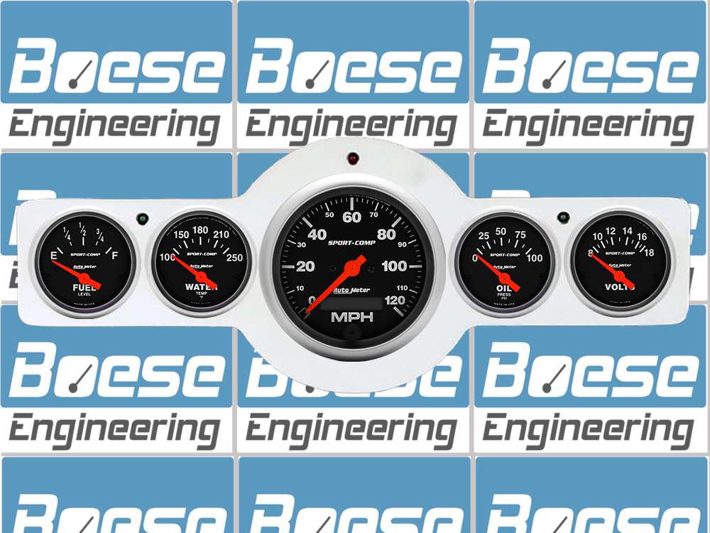 1941-1948 Pontiac Car Billet Aluminum Gauge Panel w/ Sport-Comp Gauges