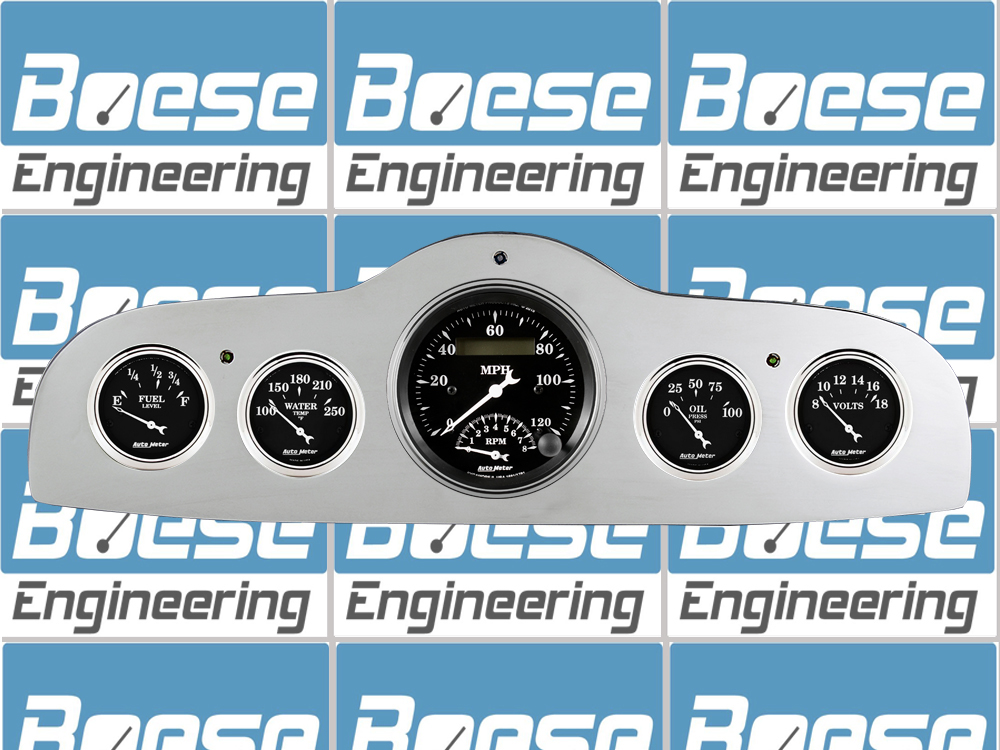 1949-1952 Pontiac Aluminum Gauge Panel w/ Auto Meter Street Rod Series Gauges (Speedo/Tach) - Image 4