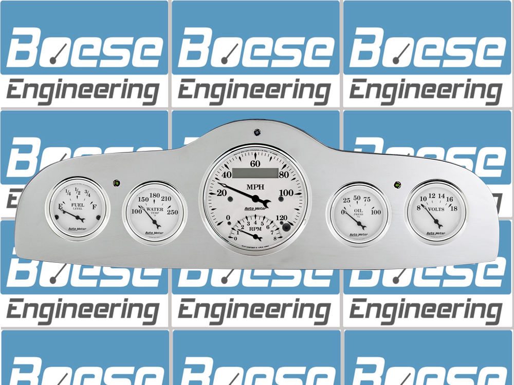 1949-1952 Pontiac Aluminum Gauge Panel w/ Auto Meter Street Rod Series Gauges (Speedo/Tach) - Image 5