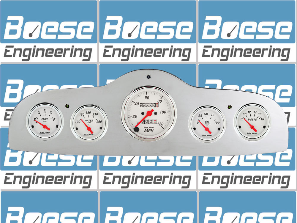 1949-1952 Pontiac Car Billet Aluminum Gauge Panel w/ Auto Meter Street Rod series gauges - Image 2