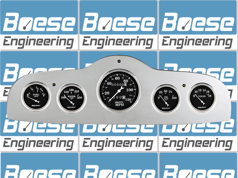 1949-1952 Pontiac Car Billet Aluminum Gauge Panel w/ Auto Meter Street Rod series gauges - Image 4