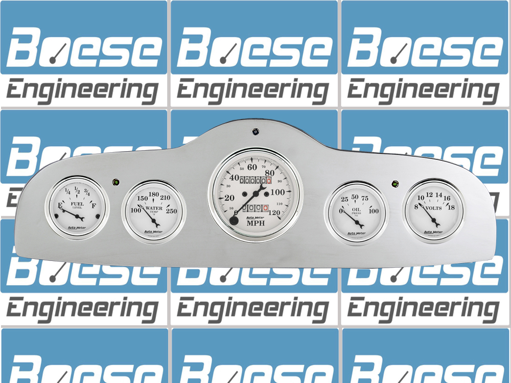 1949-1952 Pontiac Car Billet Aluminum Gauge Panel w/ Auto Meter Street Rod series gauges - Image 5
