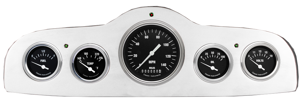 1949-1952 Pontiac Aluminum 5 Gauge Panel w/ Classic Instruments Gauges - Image 2