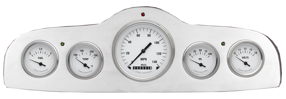 1949-1952 Pontiac Aluminum 5 Gauge Panel w/ Classic Instruments Gauges - Image 3