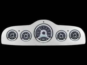 1949-1952 Pontiac Aluminum Gauge Panel w/ Dakota Digital VHX-1050 Black Alloy Gauges