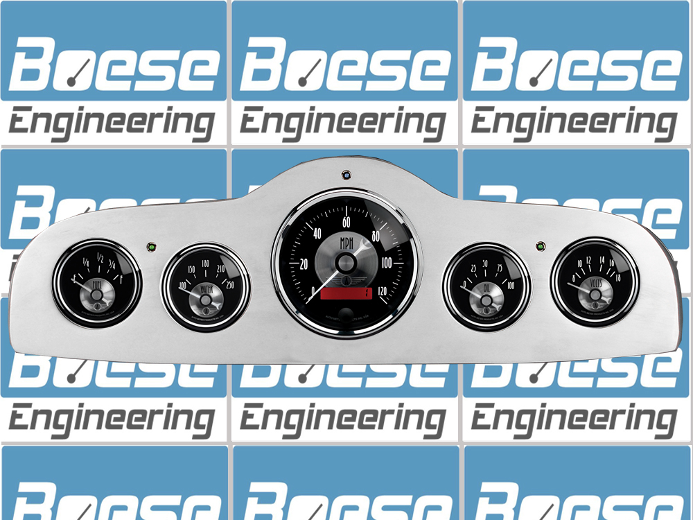 1949-1952 Pontiac Aluminum 5 Gauge Panel w Auto Meter Prestige Series