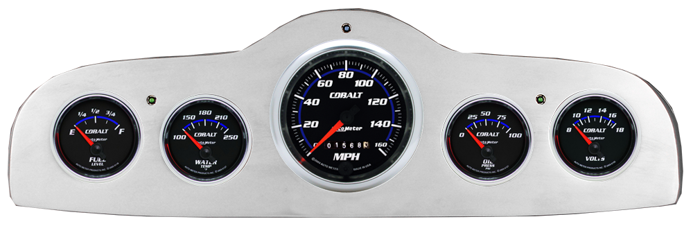 1949-1952 Pontiac Aluminum Gauge Panel w/ AutoMeter Cobalt Gauges - Image 2
